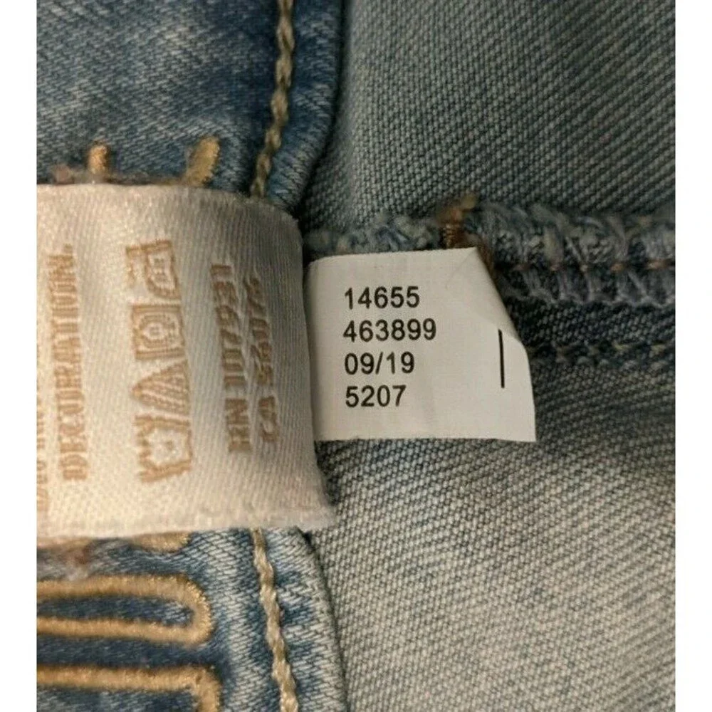 JUSTICE Girls Girlfriend Stretch Distressed Jeans Size 8 slim Boho Grunge BTS